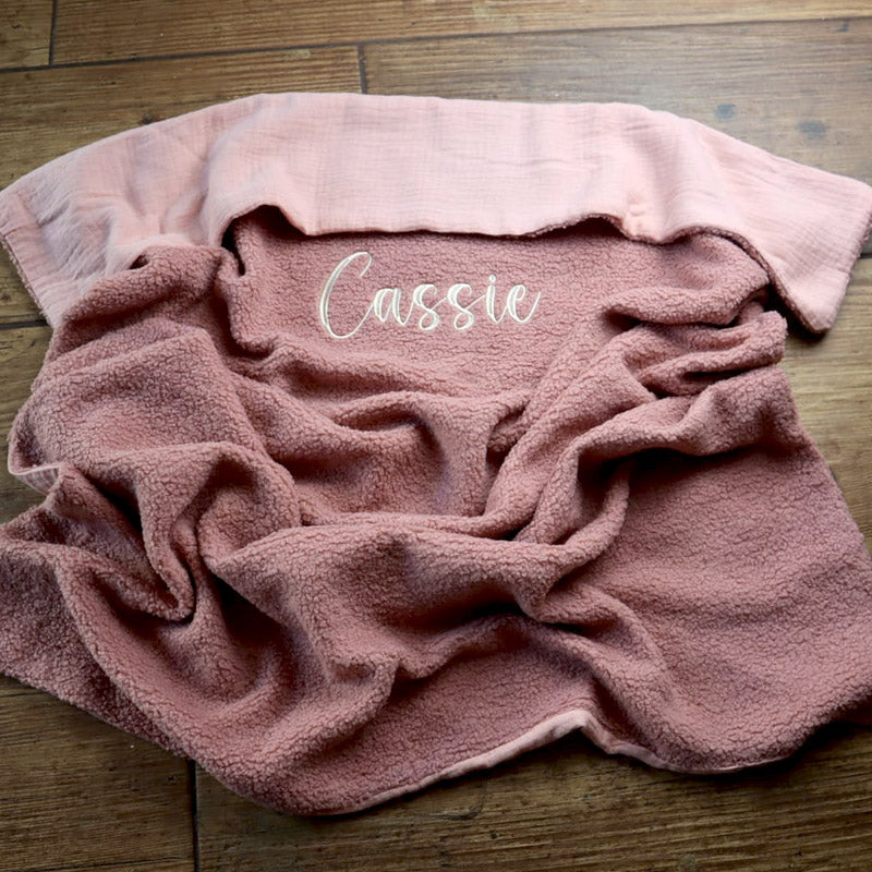 Dusky Pink Bouclé Blanket