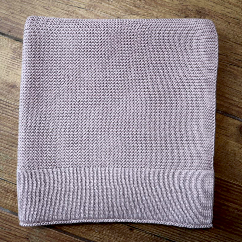 
                      
                        Light Mauve Cotton Knit Baby Blanket
                      
                    